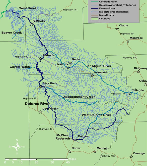 Dolores River Watershed Map